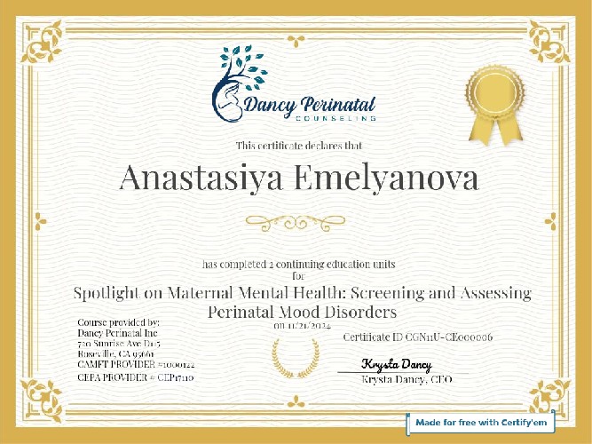 CE: Screening and Assessing Perinatal Mood Disorders (webinar)